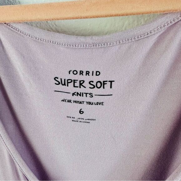 Torrid Super Soft Lavender Baby Doll Top Size 6X NWT - Picture 2 of 4